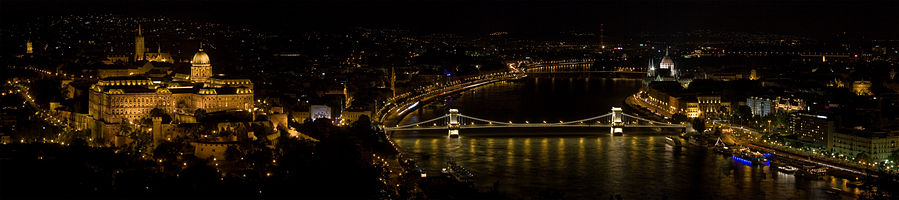 Panorama of Budapest at night